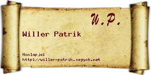 Willer Patrik névjegykártya
